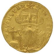 641-668 Gold Solidus Coin Constans II Constantinople
