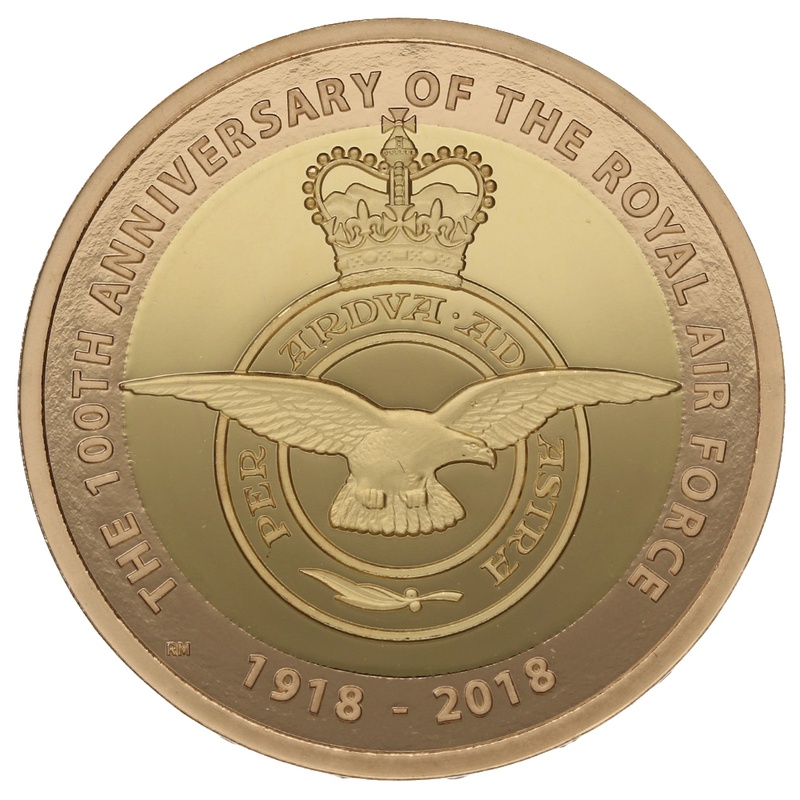 2018 £2 Two Pound Proof Gold Coin RAF Centenary Badge