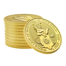 2020 White Lion of Mortimer, Queen's Beast - 1oz Gold Coin