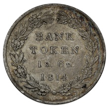 1814 George III Silver Eighteenpence Shilling Bank Token