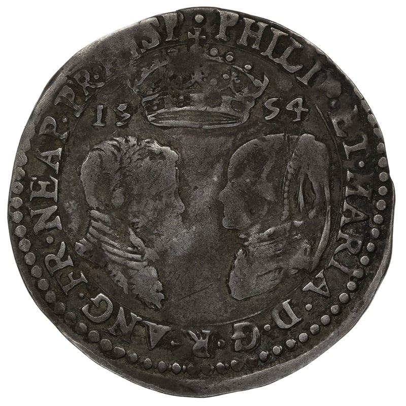 1554 Silver Sixpence Coin Phillip & Mary 
