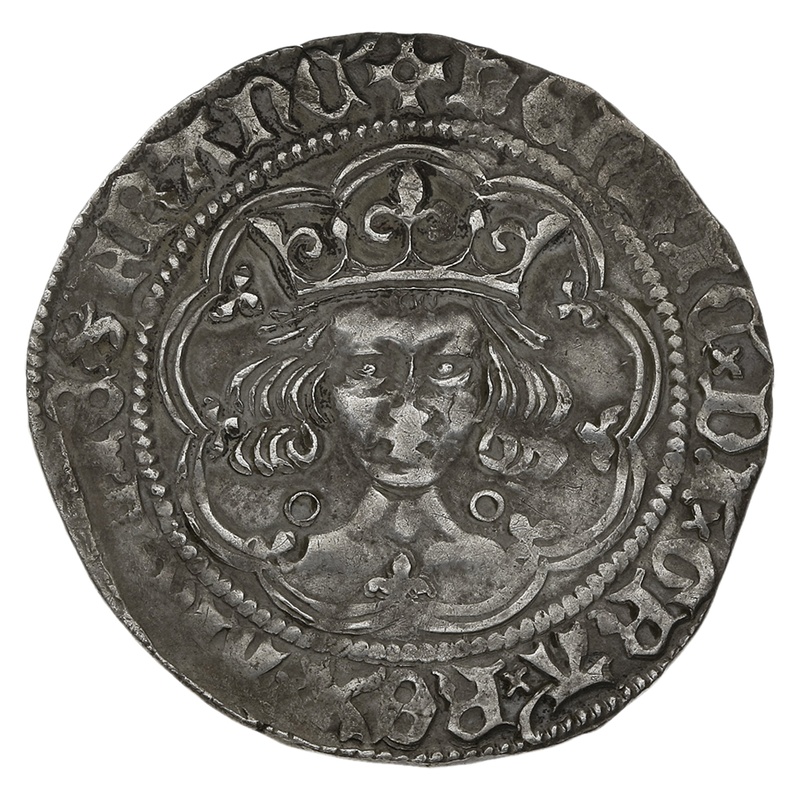 1422-1427 Silver Groat Fourpence Coin Henry VI Annulet Issue mm Pierced Cross