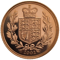 2002 Gold Sovereign Coin Elizabeth II Fourth Head
