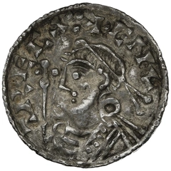 1016-1035 Cnut Silver Penny Hammered Short cross Type Steyning Freothuwine
