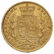 1862 Gold Sovereign Coin Queen Victoria Young Head Shield Back
