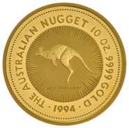1994 10oz Australian Kangaroo Gold Nugget Coin