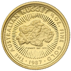 1987 Proof 1/4oz Australian Kangaroo Gold Nugget Coin