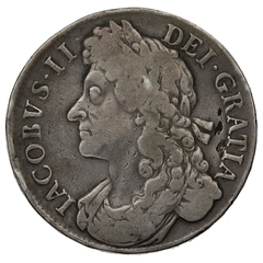 1686 Silver Crown Coin James II SECVNDO