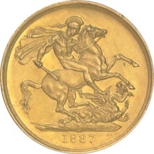1887 £2 Coin Gold Double Sovereign Victoria Jubilee Head CGS75 UNC MS 62-63