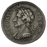 1665 Silver Shilling Coin Charles II Pattern Rare