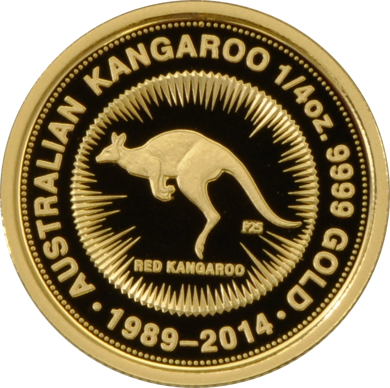 2014 1/4oz Australian Kangaroo Gold Nugget Coin 25th Anniversary