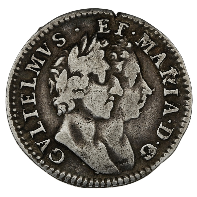 1689 Silver Groat Fourpence Coin William & Mary