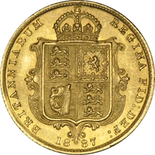 1887 Gold Half Sovereign Queen Victoria Jubilee Head Shield Back NGC MS64