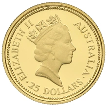 1987 Proof 1/4oz Australian Kangaroo Gold Nugget Coin