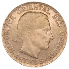 1930 Uruguay 5 Pesos Quarter Ounce Gold Coin