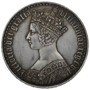 1847 Silver Crown Coin Queen Victoria Gothic UNDECIMO