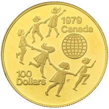 Canadian 1979 $100 1/2oz Proof Gold Coin International Year of the Child Boxed