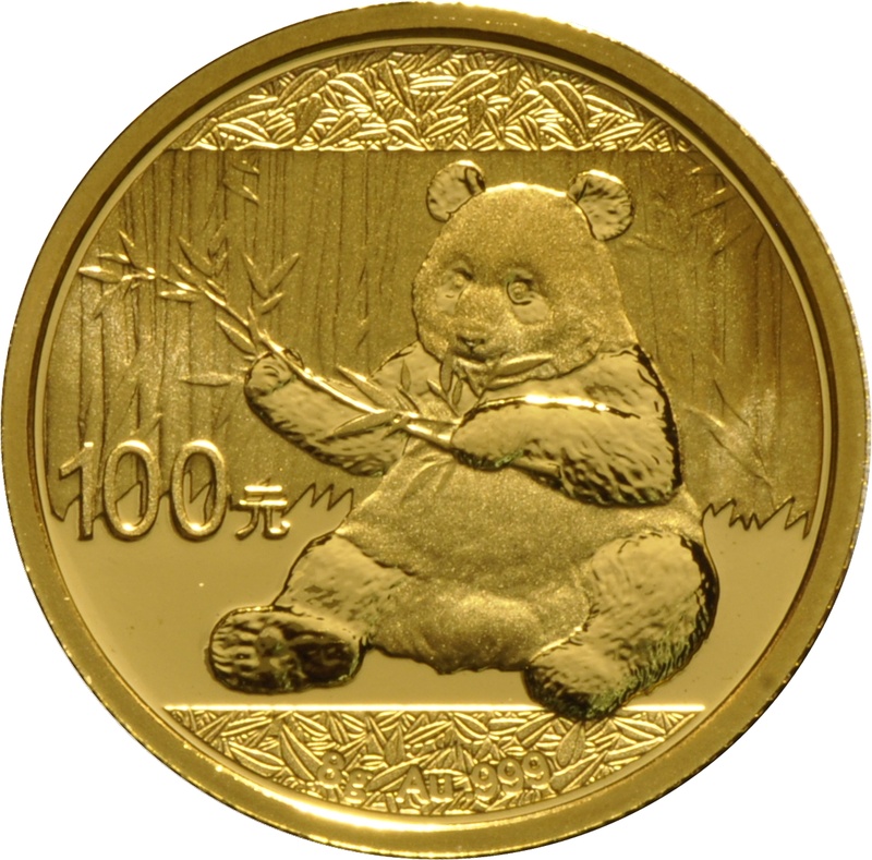 2017 8 gram Gold Chinese Panda Coin-100 Yuan