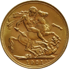 1921 Gold Sovereign Coin George V Perth