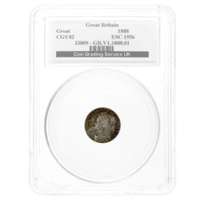 1888 Silver Groat Fourpence Coin Queen Victoria CGS82