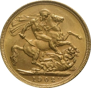 1902 Gold Sovereign Coin Edward VII Sydney