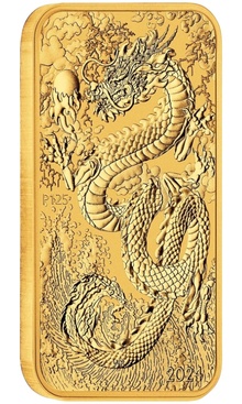 2024 Perth Mint 1oz Dragon Rectangular Gold Bar (Coin)