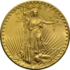 1927 $20 Gold Coin Double Eagle St Gaudens Head Philadelphia