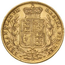1882 Gold Sovereign Coin Queen Victoria Young Head Shield Back Sydney