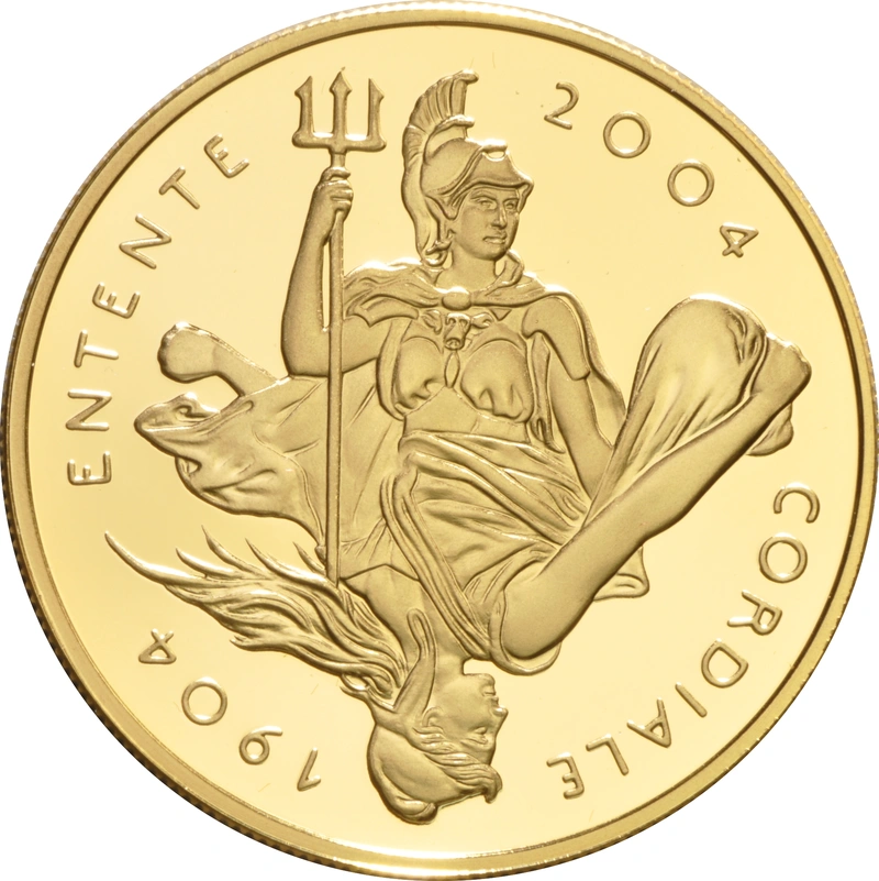 2004 Proof Gold £5 Crown Coin Entente Cordiale