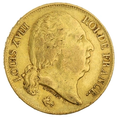 1816 20 French Francs - Louis XVIII Bare Head - A