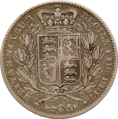 1847 Silver Crown Coin Queen Victoria Young Head Fine