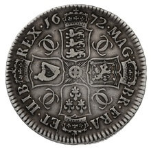 1672 Silver Half Crown Coin Charles II Milled