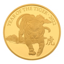 2022 Royal Mint 5oz Year of the Tiger Proof Gold Coin Boxed