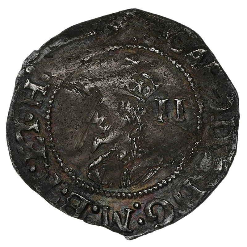 1645-1646 Charles I Silver Half Groat Twopence Hammered mm Sun