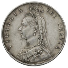 1891 Silver Half Crown Coin Queen Victoria Milled