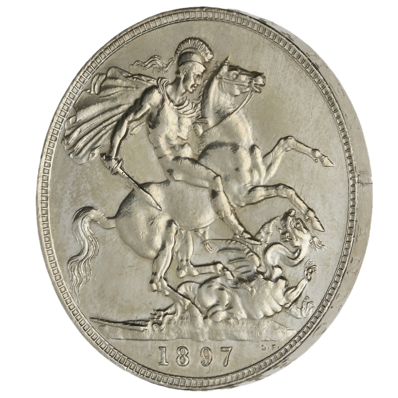 1897 Silver Crown Coin Queen Victoria LXI
