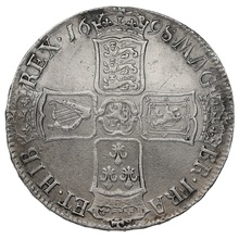 1697/8 7 Silver Half Crown Coin William III Milled RARE