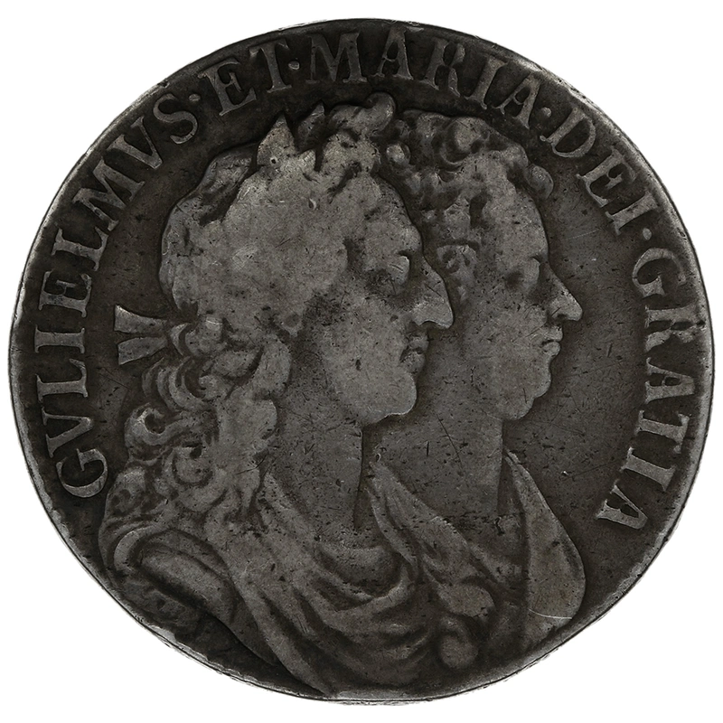 1689 Silver Half Crown Coin William & Mary