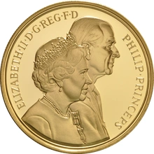 1997 Proof Gold £5 Crown Coin Golden Wedding Anniversary of Her Majesty the Queen