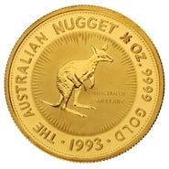 1993 1/2oz Australian Kangaroo Gold Nugget Coin