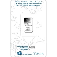 5 Gram Platinum Bar Grade B