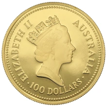 1986 Proof Australian Kangaroo Gold Nugget Coin 1oz