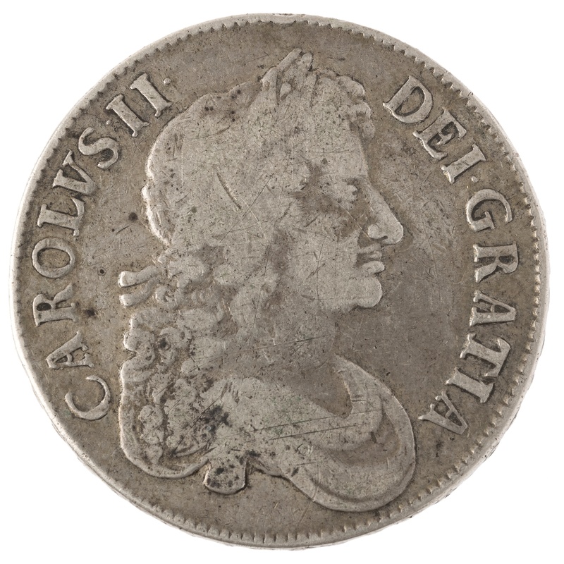 1673 Silver Crown Coin Charles II Nice Fine