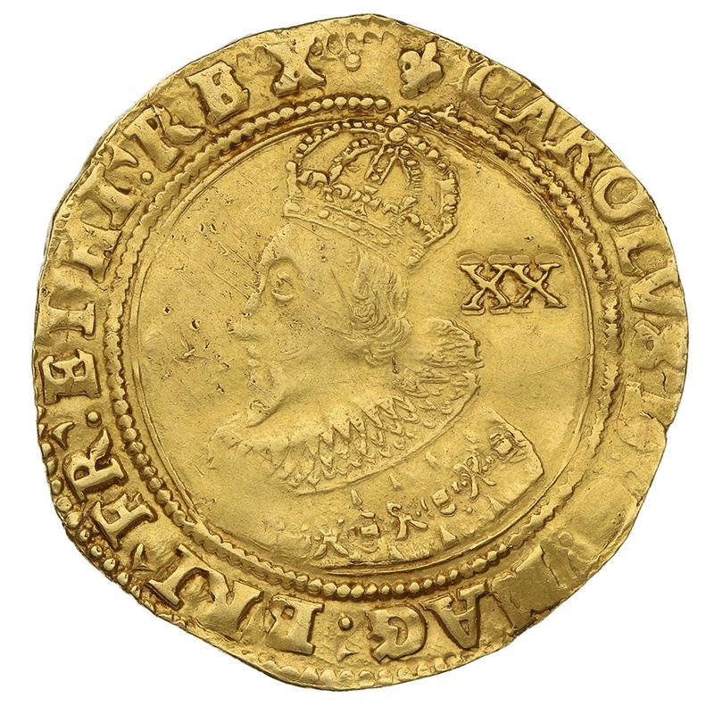 1625 Gold Unite Coin Charles I mm Lis