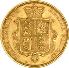1883 Gold Half Sovereign Queen Victoria Young Head Shield Back NGC MS62+