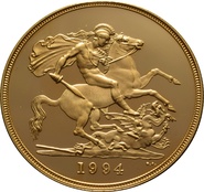 1994 - Gold £5 Proof Coin (Quintuple Sovereign)