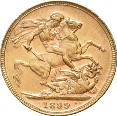 1899 Gold Sovereign Coin Queen Victoria Old Head Perth