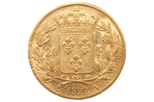 1822 20 French Francs - Louis XVIII Bare Head - A
