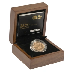 2013 Proof Gold £1 Pound Coin England Floral Boxed