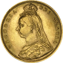 1892 Gold Half Sovereign Queen Victoria Jubilee Head Shield Back NGC MS61